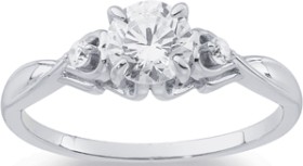 Sterling+Silver+Cubic+Zirconia+Solitaire+Ring