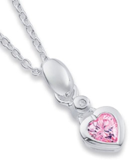 Sterling-Silver-Pink-Cubic-Zirconia-Heart-Pendant on sale