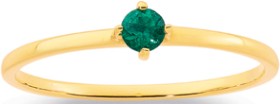 9ct+Created+Emerald+Love+Ring