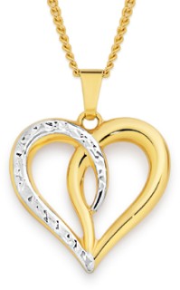 9ct+Two+Tone+Heart+Pendant