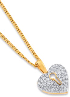 9ct%2C+Diamond+Padlock+Heart+Pendant