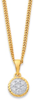 9ct-Diamond-Round-Patterned-Pendant on sale