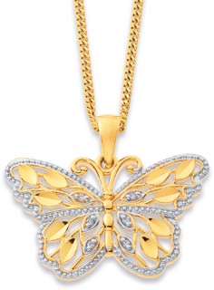 9ct-Diamond-Butterfly-Pendant on sale