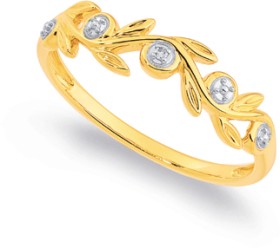 9ct%2C+Diamond+Leaves+Ring