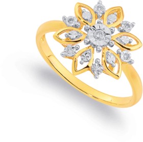 9ct%2C+Diamond+Flower+Ring