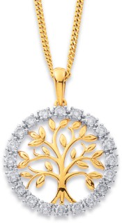 9ct-Diamond-Tree-of-Life-Pendant on sale