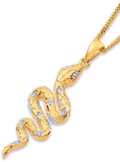 9ct%2C+Diamond+Snake+Pendant