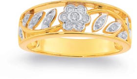9ct%2C+Diamond+Floral+Ring