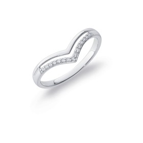 9ct-White-Gold-DIamond-V-Shape-Ring on sale