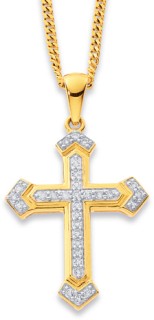 9ct%2C+Diamond+Cross+Pendant