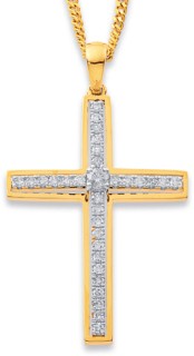 9ct%2C+Diamond+Cross+Pendant