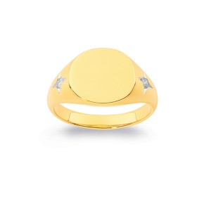 9ct-Diamond-Signet-Gents-Ring on sale