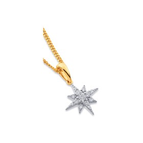 9ct%2C+Diamond+North+Star+Pendant