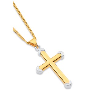 9ct-Two-Tone-Cross-Pendant on sale