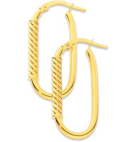 9ct+Oval+Twisted+Hoops