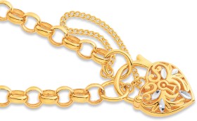 9ct+19cm+Belcher+Padlock+Bracelet