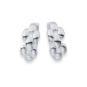 Sterling+Silver+Wide+Chain+Link+Huggie+Earrings