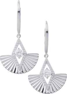 Sterling-Silver-Cubic-Zirconia-Diamond-Shaped-Drop-Earrings on sale