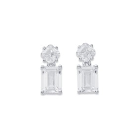 Sterling-Silver-Cubic-Zirconia-Emerald-Cut-Studs on sale