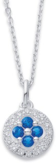 Sterling+Silver+Blue+Cubic+Zirconia+Clover+Pendant