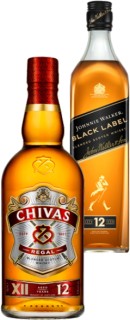 Chivas+Regal+12yo+Blended+Scotch+Whisky+or+Johnnie+Walker+Black+Label+Blended+Scotch+Whisky+700mL