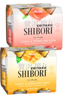 Asahi+Shibori+Vodka+Mango+or+Peach+4%25+4+X+330mL+Cans