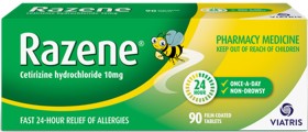 Razene+Antihistamine+10mg+90+Tablets