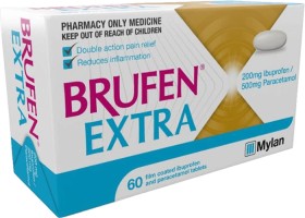 Brufen+Extra+Ibuprofen+%26amp%3B+Paracetamol+Pain+Relief+200mg%2F500mg+60+Tablets