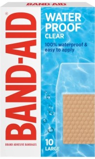 Band-Aid+Waterproof+Clear+Large+10+Pack