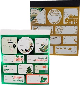Christmas+Foil+Present+Stickers+Gold+or+Traditional+40+Pack