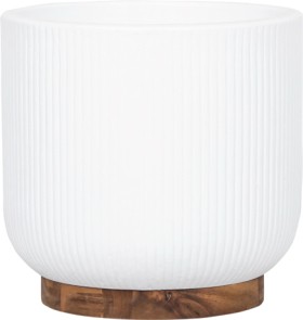 25cm-Pot-With-Wooden-Base on sale