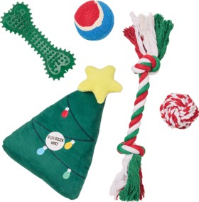 Happy-Tails-5-Pce-Christmas-Dog-Toy-Set on sale