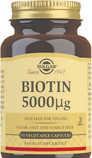 Solgar-Biotin-5000mg-Vegetable-Caps-50s on sale