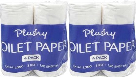 Plushy-3-Ply-Toilet-Paper-4-Pack on sale