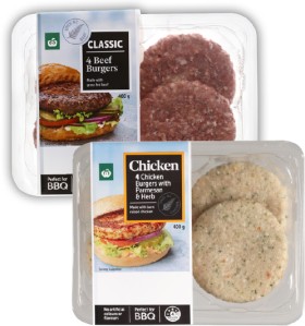Woolworths-Chicken-Parmesan-Herb-Cheesy-Beef-or-Classic-Beef-Burgers-4-Pack on sale