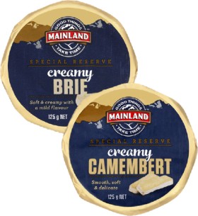 Mainland-Special-Reserve-Camembert-or-Brie-125g on sale