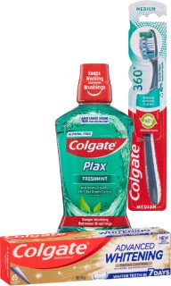 Colgate+Whitening+115g%2C+Plax+Fresh+Mint+500ml+or+360+1+Pack