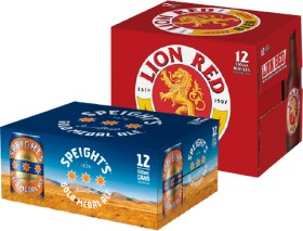 Lion-Red-Speights-Gold-Medal-Ale-or-Waikato-Draught-Bottles-or-Cans-12-Pack on sale