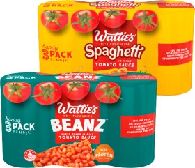 Watties-Handy-Packs-3x420g on sale