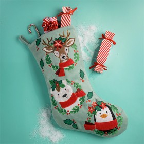 Christmas+Wishes+Embroidered+Animal+Stocking