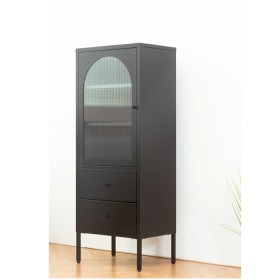 Lincoln+Arched+Glass+Shelving+Unit+-+Black