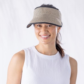 Seaside+Supplies+Beach+Hat+Visor+Black+%26amp%3B+White