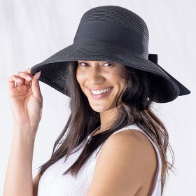 Seaside-Supplies-Beach-Hat-With-Bow-Black on sale