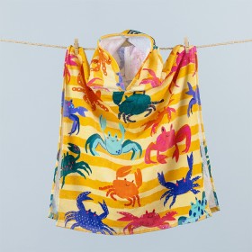 Seaside+Supplies+Kids+Velour+Poncho+Crabs