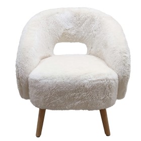 Design+Plus+Faux+Fur+Chair+-+White