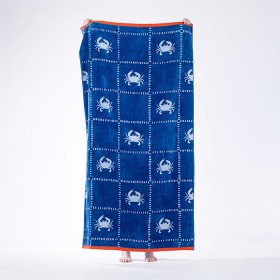 Seaside-Supplies-Double-Jacquard-Velour-Beach-Towel-Crabs-100x180cm on sale