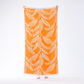 Seaside-Supplies-Double-Jacquard-Velour-Beach-Towel-Leaf-100x180cm on sale