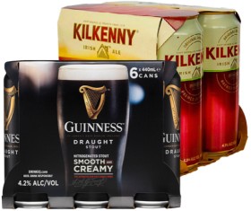 Guinness+or+Kilkenny+Irish+Ale+6+x+440ml+Cans