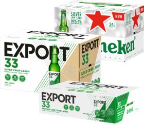 Heineken-Silver-Low-Carb-or-Export-33-24-x-330ml-CansBottles on sale