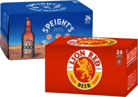 Lion+Red%2C+Speight%26rsquo%3Bs+Gold+Medal+Ale+or+Waikato+Draught+Bottles+24+Pack